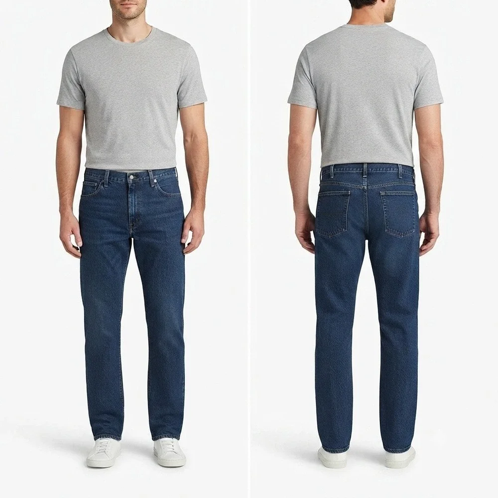 Cremieux Jeans Mens 46x30 Premium Denim Straight Leg Mens Dark Wash Blue Stretch